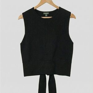 Wild Fable Black Tie-Back Crop Top